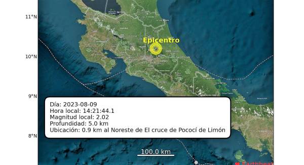 Falla local en Costa Rica ha provocado varios temblores en las últimas horas