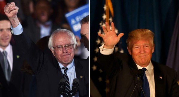 Sanders y Trump, candidatos anti-establishment que ganan votantes