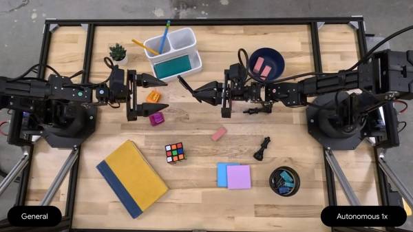 <i>Captura de pantalla de un vídeo de Google DeepMind con Gemini Robotics en acción. EFE/Crédito: Google DeepMind.</i>