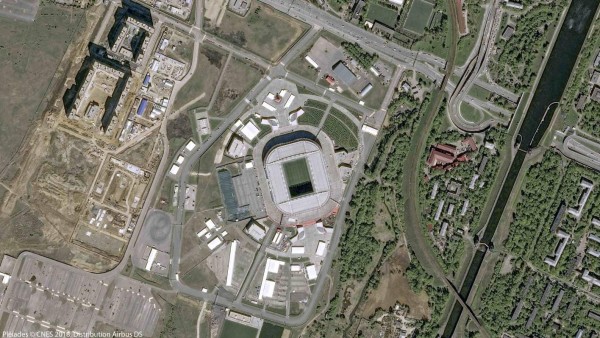 Estadios de la Copa Mundial de Fútbol 2018 vistos desde el espacio