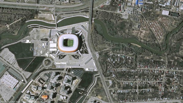 Estadios de la Copa Mundial de Fútbol 2018 vistos desde el espacio