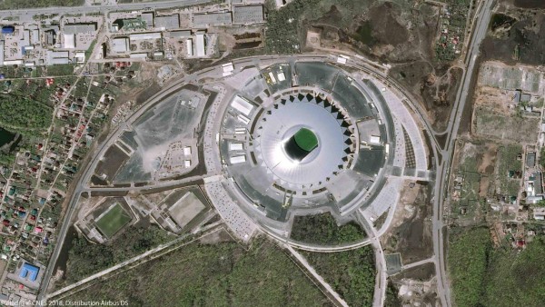 Estadios de la Copa Mundial de Fútbol 2018 vistos desde el espacio