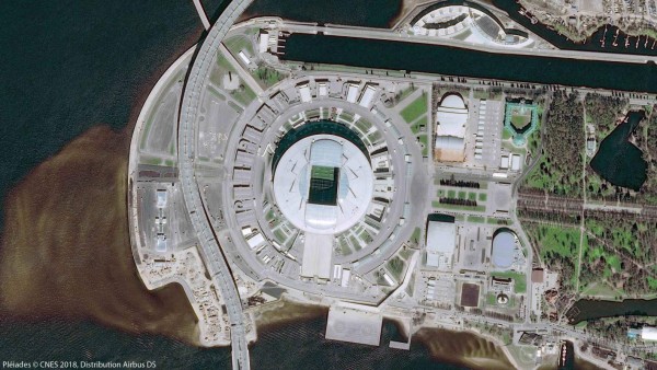 Estadios de la Copa Mundial de Fútbol 2018 vistos desde el espacio