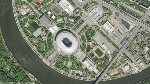 Estadios de la Copa Mundial de Fútbol 2018 vistos desde el espacio