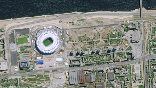 Estadios de la Copa Mundial de Fútbol 2018 vistos desde el espacio