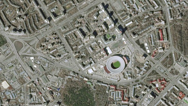 Estadios de la Copa Mundial de Fútbol 2018 vistos desde el espacio