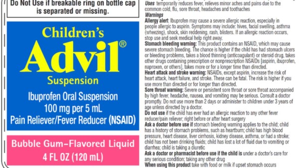 EEUU: Retiran del mercado Advil para niños por problemas en etiquetado