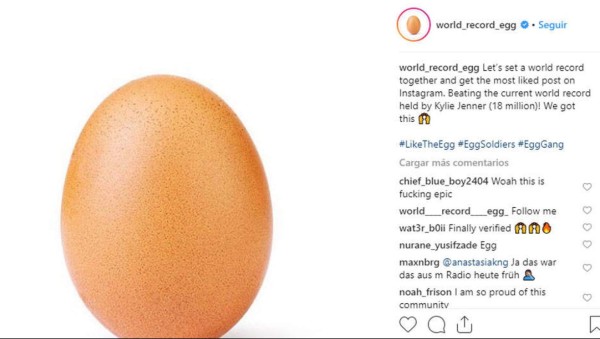 ¿Cómo logró este huevo ser la publicación con más 'likes' en Instagram?