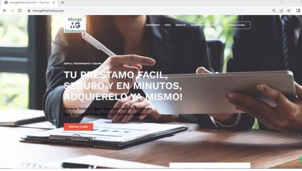 Financiera Monge alerta sobre intentos de estafas con sitio web falso