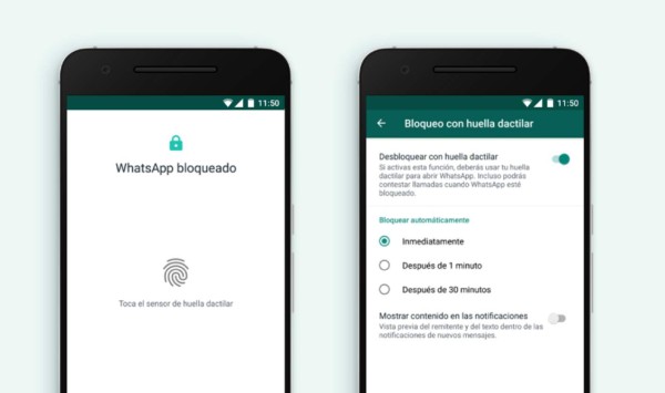WhatsApp añade la función de huella dactilar para proteger mensajes