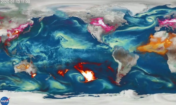 La NASA revela cómo se propaga el humo de los incendios en Australia