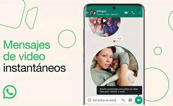 WhatsApp despliega los videomensajes instantáneos de hasta 60 segundos