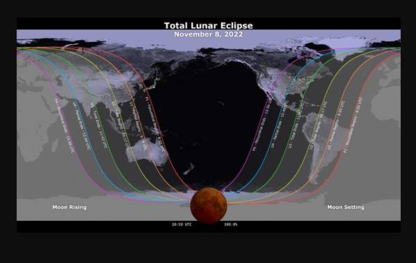 ¿Dónde se verá el Eclipse lunar total del 8 de noviembre?