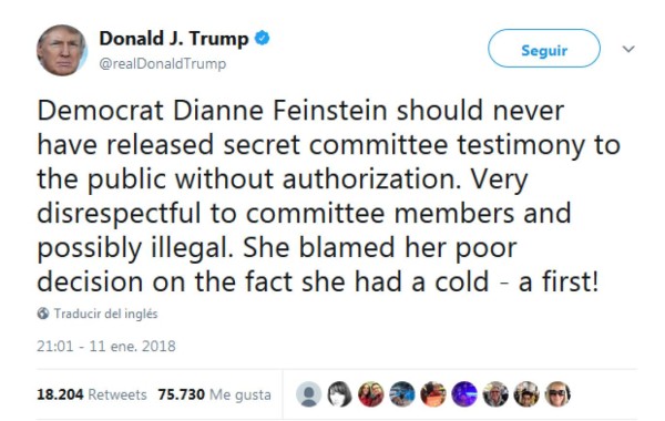 Trump se defiende en Twitter, crece la indignación global