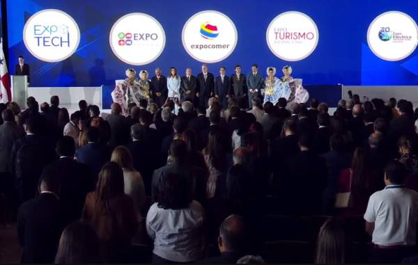 <i>FOTO QUE MUESTRA LA INAUGURACIÓN DE EXPOCOMER Y OTRAS FERIAS QUE SE REALIZAN EN PANAMÁ. Tomada de captura de video</i>