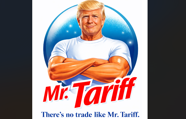 <i>La Casa Blanca publicó en redes una imagen realizada con inteligencia artificial en la que aparece el republicano representado como el icónico personaje de la marca de limpieza Mr. Clean. Foto de cortesía</i>