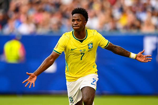 <i>El delantero del Real Madrid Vinícius Júnior ha marcado en los tres partidos de la fase de grupos. Foto de cortesía</i>