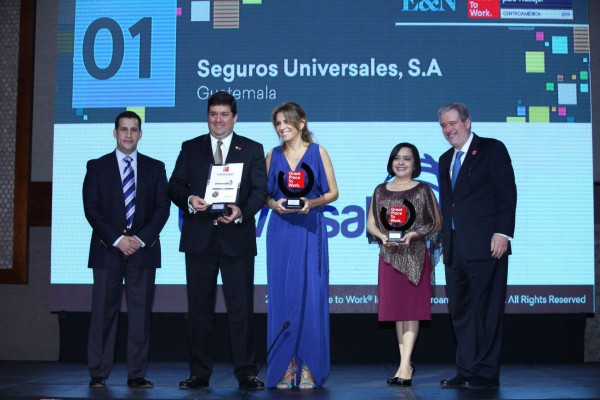 Seguros Universales, S.A. (Guatemala) también es Puesto 1 de Los Mejores Lugares para Trabajar® Más De 100 Hasta 1.000 colaboradores en Centroamérica 2019