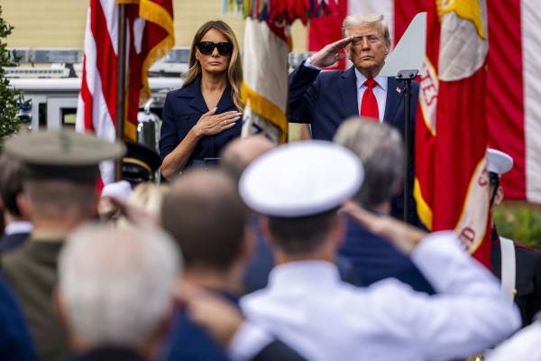 <i>US President Donald J. Trump (R) and First Lady Melania Trump (L) participate in a ceremony to commemorate the 24th anniversary of the 9/11 terror attack at the Pentagon in Arlington, Virginia, USA, 11 September 2025. US President Trump commented on the death of rightwing activist Charlie Kirk, saying the he will posthumously award him with the Presidential Medal of Freedom. EFE/EPA/SHAWN THEW</i>
