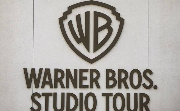 <i>El logotipo de Warner Bros. se observa en el complejo de estudios de Warner Bros. Studios en Los Ángeles, California (EE. UU.), el 23 de abril de 2026. EFE/CHRIS TORRES</i>