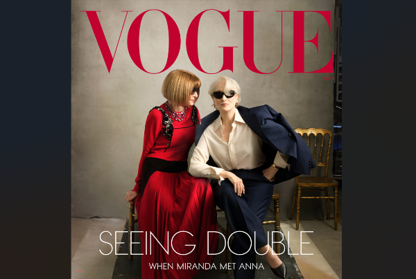 <i>Meryl Streep y la directora editorial global de Vogue, Anna Wintour, protagonizan la portada de la revista de moda. Foto de cortesía</i>