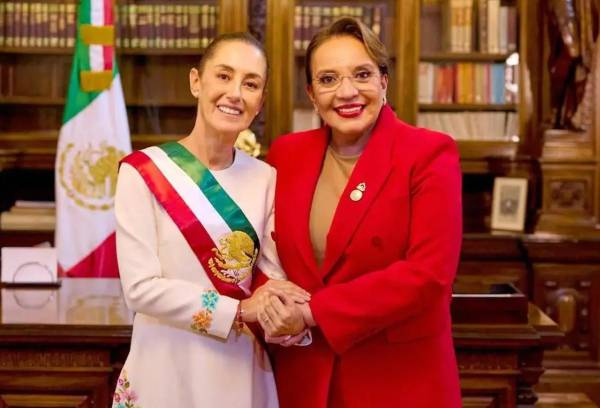 <i>La presidenta de Honduras, Xiomara Castro, visitará a su homóloga de México, Claudia Sheinbaum Foto: Casa Presidencial de México</i>