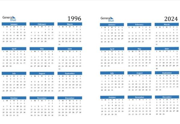 <i>LOS CALENDARIOS DE 1996 Y 2024 SON EXACTAMENTE IGUALES. FOTO REDES SOCIALES</i>