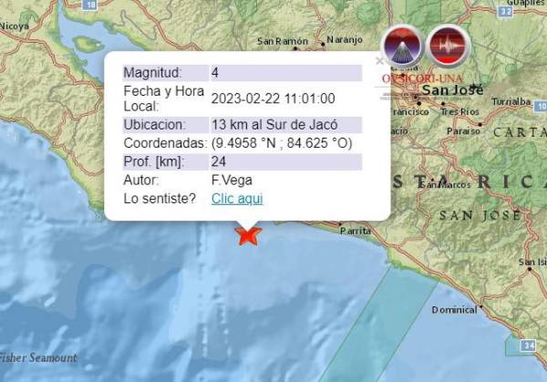 Costa Rica: alerta por sismo de más de 4 grados en cercanías de Jacó