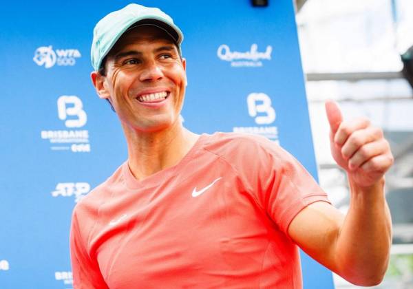 <i>El español Rafael Nadal asiste a un evento promocional antes del torneo internacional de tenis de Brisbane en Brisbane el 29 de diciembre de 2023. FOTO Patricio HAMILTON / AFP</i>