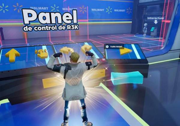 <i>Los jugadores, mayores de edad, acceden al mapa a través de un código universal dentro de Fortnite. Una vez dentro, enfrentan cinco pruebas diseñadas para evaluar sus capacidades técnicas y resolución de problemas. FOTO DEL ENTORNO WALMART EN FORTNITE</i>