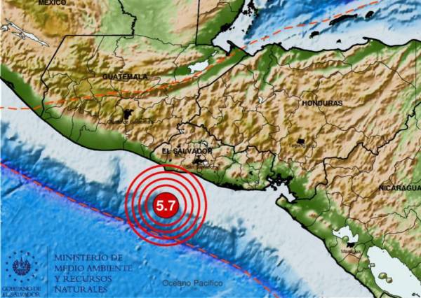 <i>Mapa que muestra el epicentro del sismo percibido la mañana del 06.02.2024. FOTO MARN</i>