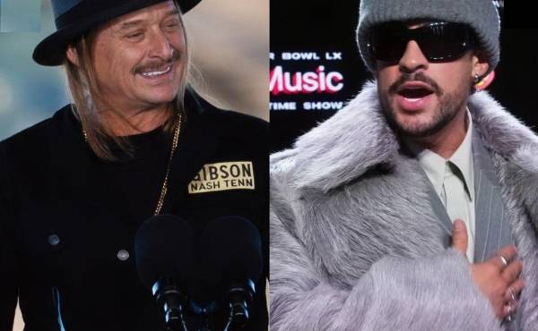 <i>Kid Rock vs. Bud Bunny, dos íconos de EEUU en tiempos de grieta ideológica. (Foto: NFL)</i>