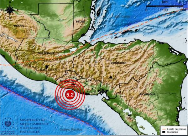<i>El epicentro fue registrado frente a la costa de La Libertad. FOTO MARN</i>