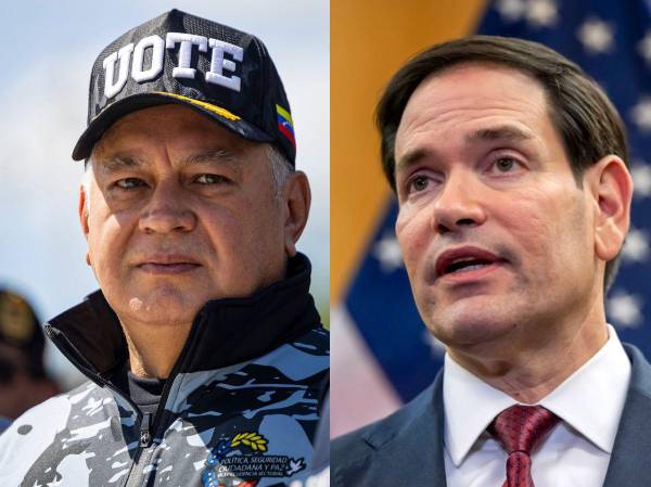 <i>El ministro de Interior de Venezuela, Diosdado Cabello, (I) y el Secretario de Estado de Estados Unidos, Marco Rubio (D). FOTOS EFE/COMBO E&amp;N</i>