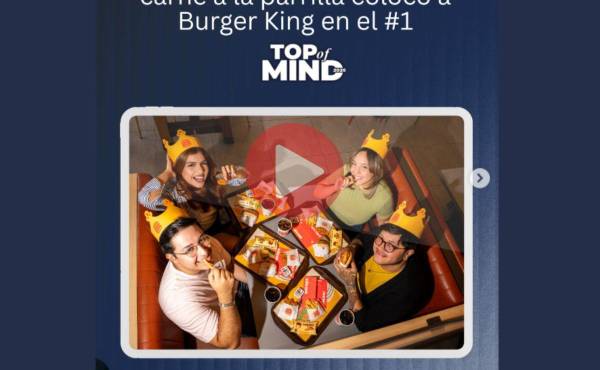 Burger King lidera el Top of Mind 2026 en Honduras