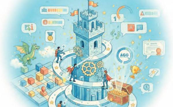 <i>La gamificación funciona porque activa los mismos circuitos de recompensa, tomando elementos característicos de los juegos, como puntos, niveles, insignias, rankings, recompensas; y aplicándolos a procesos que no son juegos por naturaleza. FOTO GENERADA CON IA</i>