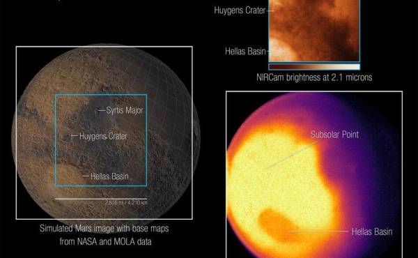 Telescopio Webb captura sus primeras imágenes de Marte