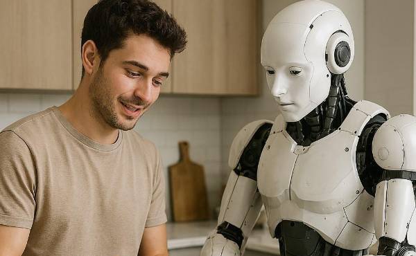 Empresas de Estados Unidos y China ya compiten por escalar esta frontera de la automatización: no solo hacer robots, sino enseñarles a trabajar. (Foto: IA-Microsoft Designer)