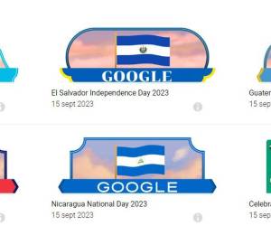 <i>Google creó cinco diferentes doodles para conmemorar la independencia de igual número de países: Honduras, El Salvador, Nicaragua y Costa Rica. El resto del mundo ve la celebración del mes de la Herencia Hispana de los Estados Unidos, con Luisa Moreno.</i>