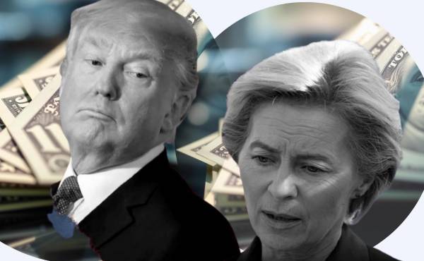 <i>Presidente Donald Trump y Ursula von der Leyen, Presidenta de la Comisión Europea. Dos amigos distantes y que, por ahora, se necesitan mutuamente. (Collage E&amp;N)</i>