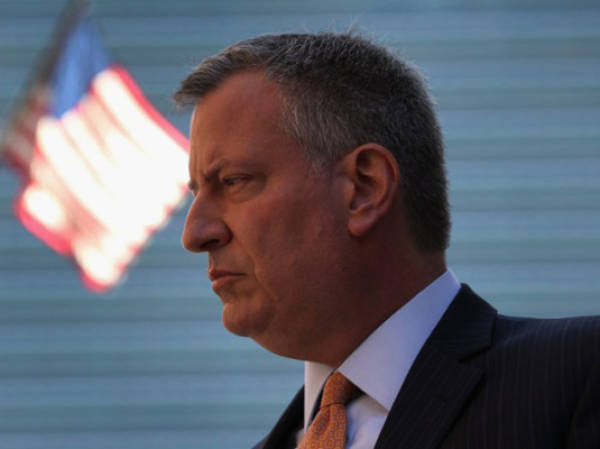 NEW YORK, NY - SEPTEMBER 23: Democratic nominee for New York City mayor Bill de Blasio attends a press conference outside the United Nations Headquarters on September 23, 2013 in New York City. At a media event held by the Jewish Community Relations Council of New York, he and other NYC leaders spoke out urging the Iranian government to halt nuclear enrichment. John Moore/Getty Images/AFP
