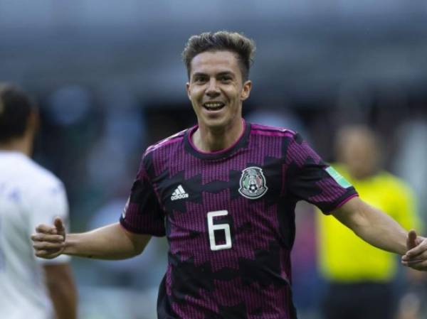 Francisco Sebastian Cordova celebrates his goal 1-0 Mexico during the game Mexico vs Honduras, corresponding to CONCACAF World Cup Qualifiers road to the FIFA World Cup Qatar 2022, at Azteca Stadium, on October 10, 2021.Francisco Sebastian Cordova celebra su gol 1-0 de Mexico durante el partido Mexico vs Honduras, correspondiente a la Clasificacion Mundial de la CONCACAF camino a la Copa Mundial de la FIFA Qatar 2022, en el Estadio Azteca, el 10 de Octubre de 2021.