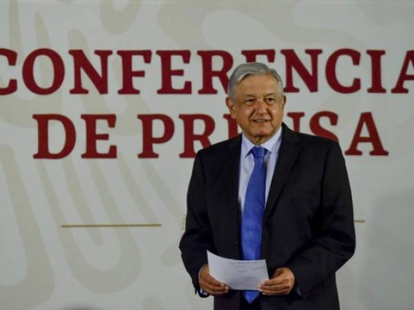 Mexican President Andres Manuel Lopez Obrador speaks during his daily morning press conference at the National Palace in Mexico City, on November 12, 2019. - Bolivian President Evo Morales is heading into exile in Mexico, after the leftist president's resignation left the South American nation reeling amid a power vacuum. (Photo by PEDRO PARDO / AFP)