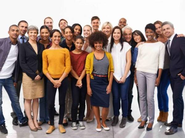 High angle shot of a diverse group of business professionals