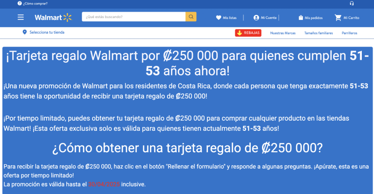 Walmart advierte sobre estafas que utilizan su nombre en Costa Rica