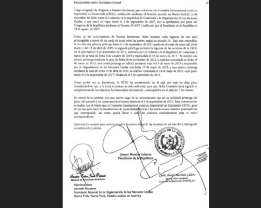 Guatemala: Jimmy Morales no renovará el mandato de CICIG