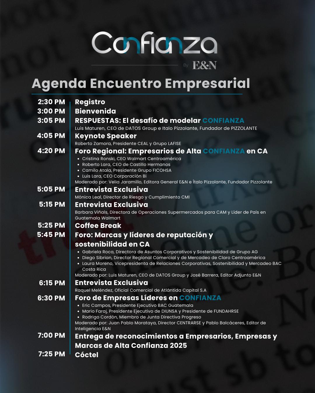 ¿En quiénes confía Centroamérica? Lo revelaremos en la cumbre empresarial Confianza 2025 en Guatemala
