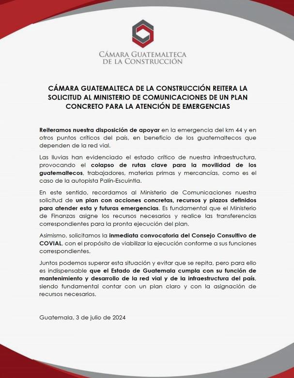 Guatemala: cámaras empresariales urgen plan de conservación de vías Guatemala: cámaras empresariales urgen plan de conservación de vías