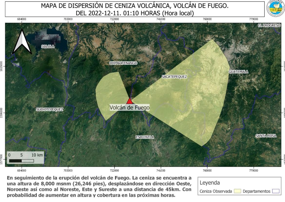Imágenes: Volcán de Fuego (Guatemala) en actividad eruptiva