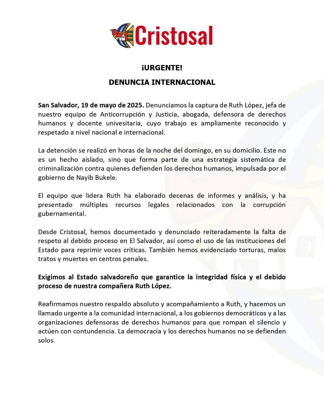 El Salvador: defensora de derechos humanos es detenida y acusada de peculado El Salvador: defensora de derechos humanos es detenida y acusada de peculado